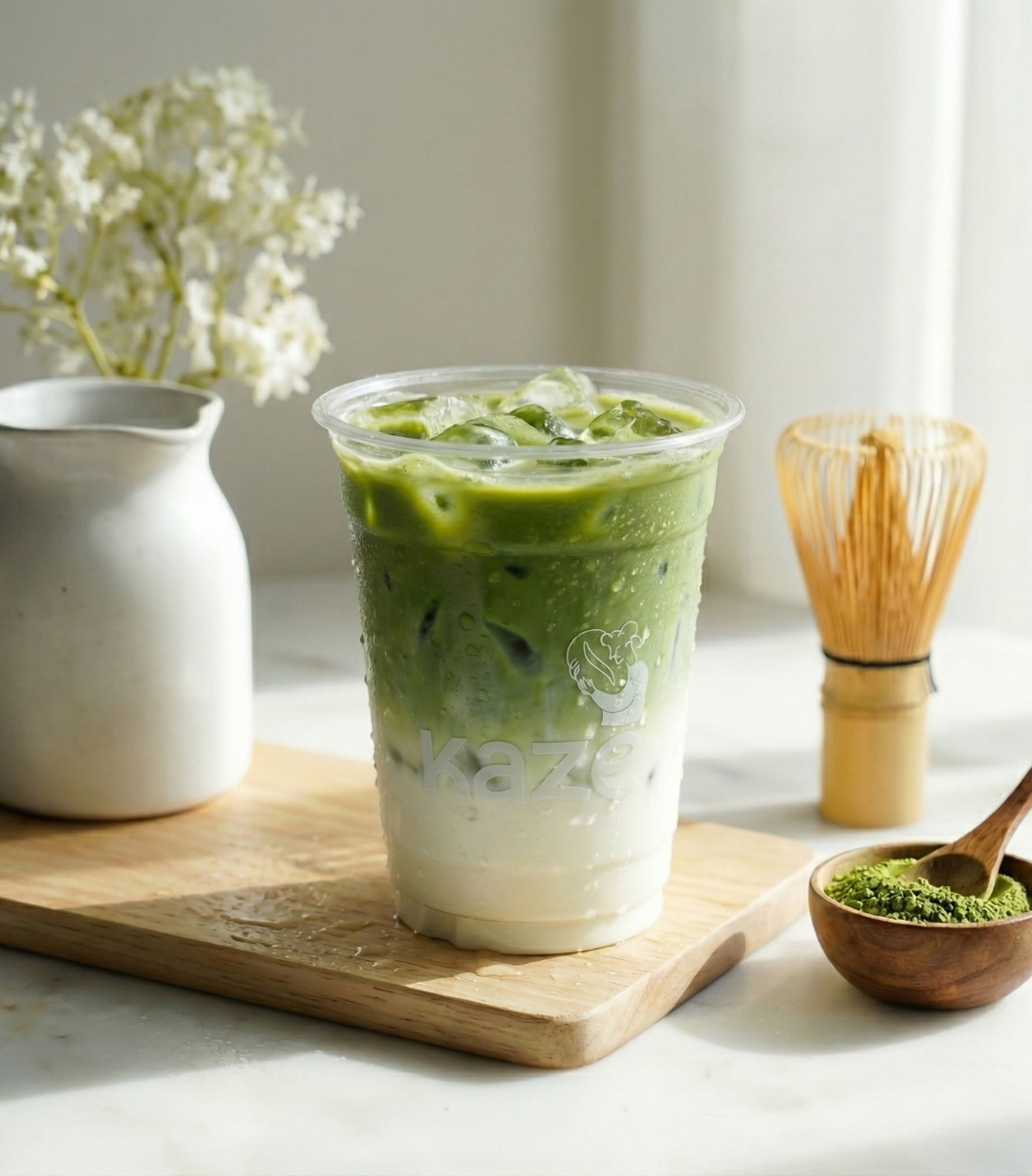 Iced Matcha Latte — Kaze Café